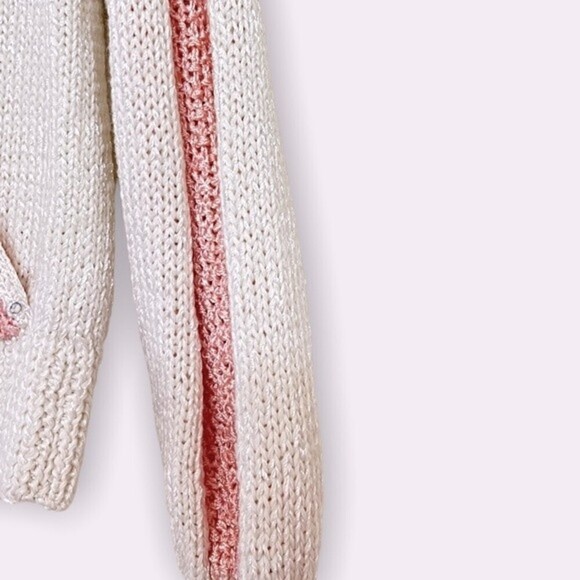 Nannell Vintage Embroidered Flowers Rhinestone Knit Sweater Womens Size Small - Picture 6 of 10